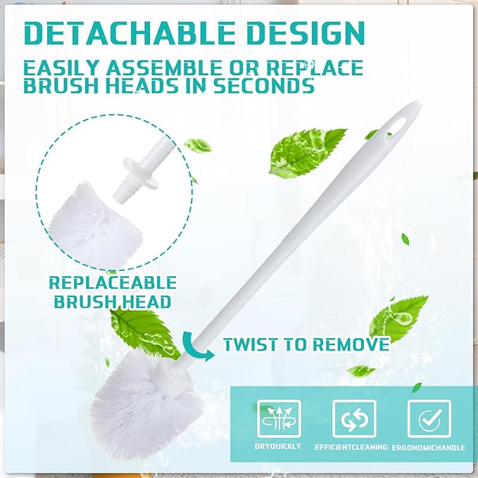 Tioncy 15 Pcs 14.2 Inch Toilet Brush Commercial Heavy Duty Toilet Bowl Cleaning Scrub Long Scrubber for Bathroom Cleaning Supplies