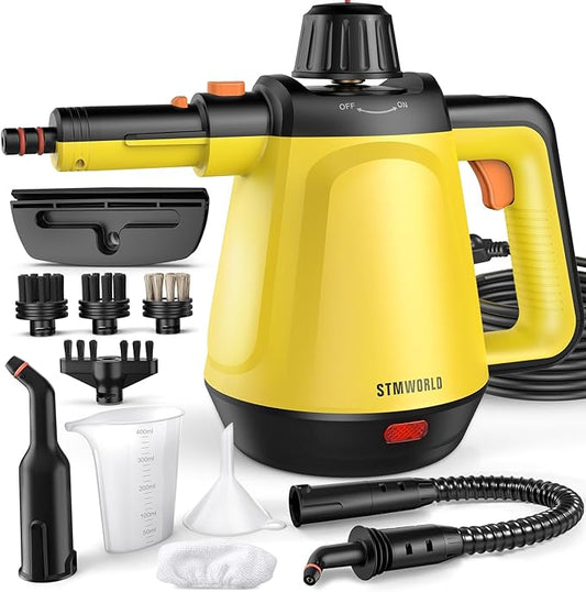 Steam Cleaner, Deep Cleaning Steam Cleaner for Home, 1200W Handheld Steam Cleaner with 10 Tools, Natural Steamer for Cleaning, Handheld Steamer for Bathrooms, Kitchens, Windows, Shower, Grout,Tile,Car
