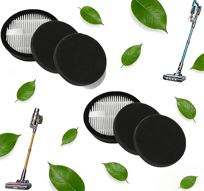 2 Pack HEPA Vacuum Replacement Filters for AFNOP Acevac11 Cordless Vacuum, Includes 4 Pre-Filter Sponge Sets