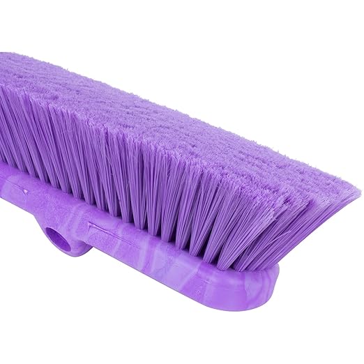 SPARTA 41278EC68 Flo-Thru Plastic Wall Scrub Brush, Equipment Brush With Soft Nylex Bristles For Industrial Kitchens, Hospitals, Commercial Cleaning, 4 Inches, Purple