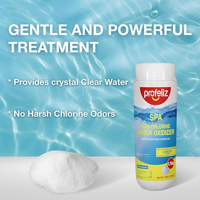 Profeliz Non Chlorine Shock for Hot Tub & Spa,Chlorine-Free Shock Oxidizer, Fast-Acting,Clear Cloudy Water,2.75lb