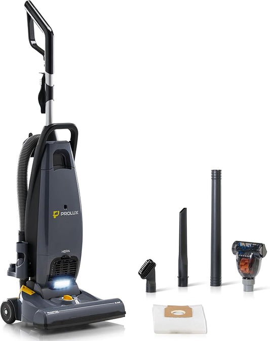Prolux Phantom Pro Commercial Upright Vacuum Cleaner – HEPA Filtration, Bagged, High-Suction, Deep Cleaning, Lightweight with Onboard Tools only 12lbs Ideal for Business, Professional & Industrial Use