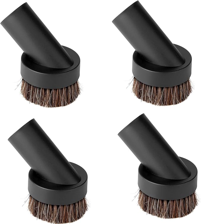 Lamoutor 4Pcs Soft Bristle Vacuum Brush Round Brush Vacuum Attachment Universal Vacuum Dust Brush for Most Vacuum Cleaners Accessories