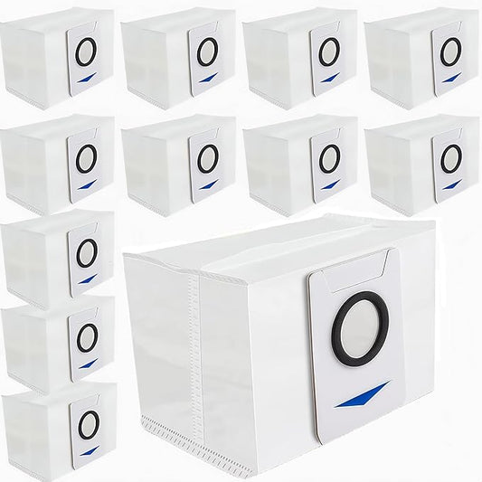 Vacuum Bags for ECOVACS DEEBOT Robot Vacuum Cleaner - Fit X1 OMNI/Turbo T10/T20 Omni/T20/T20 Max/T20 Pro/X&T Series - Disposable Replacement Dust Bag Vacuum Cleaning Accessories Part（12Pack)