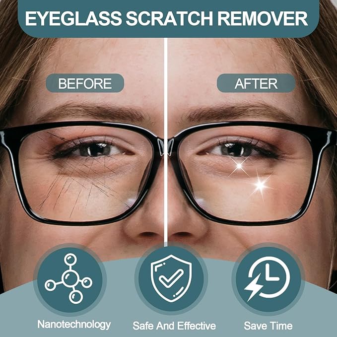 Eyeglass Scratch Remover for Lenses, Eyeglass Cleaner Spray, Glasses Lens Scratch Remover for Eyeglasses, Sunglasses Cleaning Kit (2)