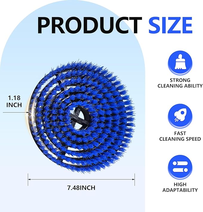 Brush for Shark Steam Mop S7000 S7001 S7020 S7005 S8021 S8001 Replacement Brush Head and Scrub Pad Abrasive Polishing Pad for deep Cleaning Hard Floors Kitchens and bathrooms (2, Blue)