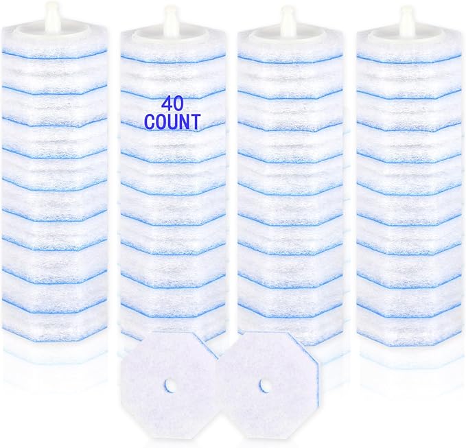 40 Count Disposable Toilet Wand Refills for Clorox Toilet Wand Refills, 5X Cleaning Power Scrubber Refill, Bathroom Cleaning Supplies, No Falling Apart, Fresh Fragrance