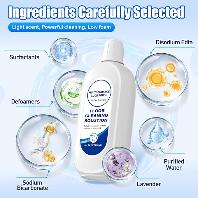 2L Floor Cleaner Compatible with Tineco Cleaning Solution,Multiple Hard Floors for All Robot Vacuums with Mopping and Wireless Wet Dry Dual-Use Vacuum Cleaners（4 Bottle ）