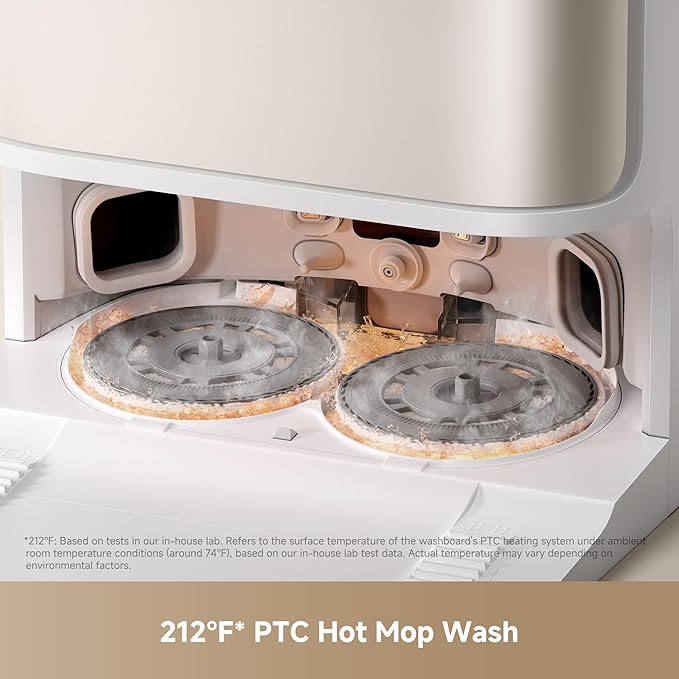 Mova P10 Pro Ultra Gen2 Robot Vacuum and Mop, 26,000Pa Suction, 212°F Hot Water Auto Mop Washing, 1-Hour Hot Air Drying, Extenable Mop, All-in-One Dock, Triple Anti-Tangle System for Home