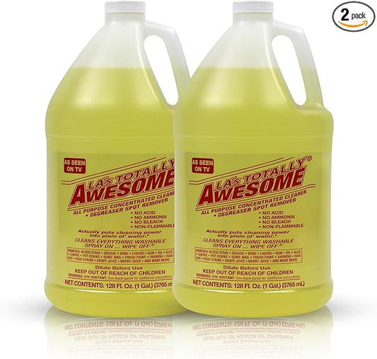 La's Totally Awesome All Purpose Cleaner Refill – 128oz (Pack of 2) Concentrated Multipurpose Cleaner & Heavy Duty Degreaser for Home, Kitchen, Bathroom, Floors, Spray Bottles & More