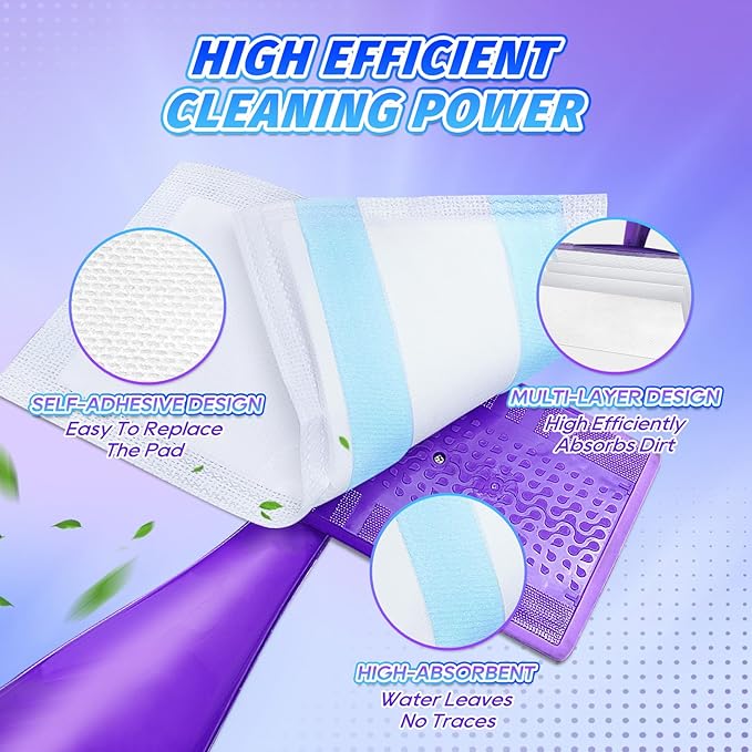 25 Count Mop Pads Refill Compatible with Swiffer WetJet Spray Mops, Wet Jet Mopping Pads for All Purpose Multi Surface Hardwood Floor Cleaning, 4 Layers Thickened and Super Absorbent
