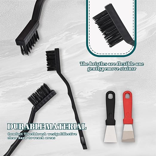 12 Pcs Mini Nylon Brush Set, Nylon Scratch Brush with Curved Handle, Cleaning Weld Slag and Rust