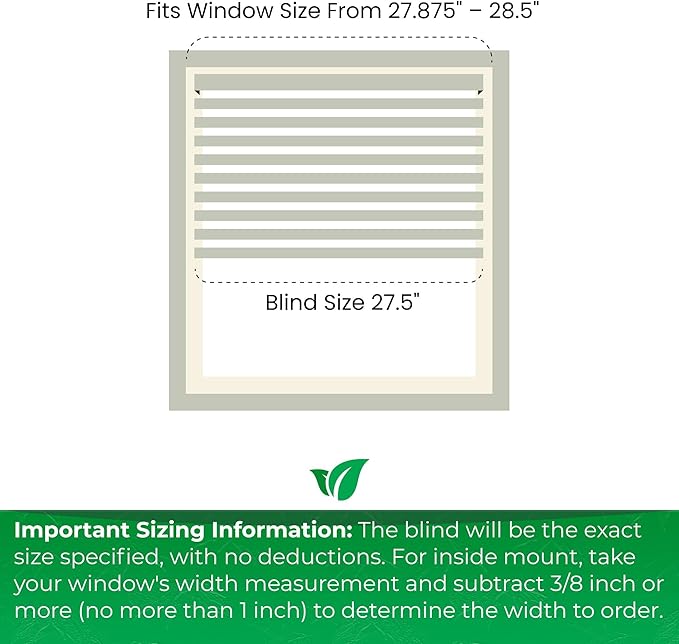 Calyx INTERIORS Faux Wood Blinds with Classic Valance, Cordless, 2" Slat, 27.5" W x 60" H, Blinds for Indoor Windows, Room Darkening Window Blinds for Home Interior Windows and Doors, Pure White