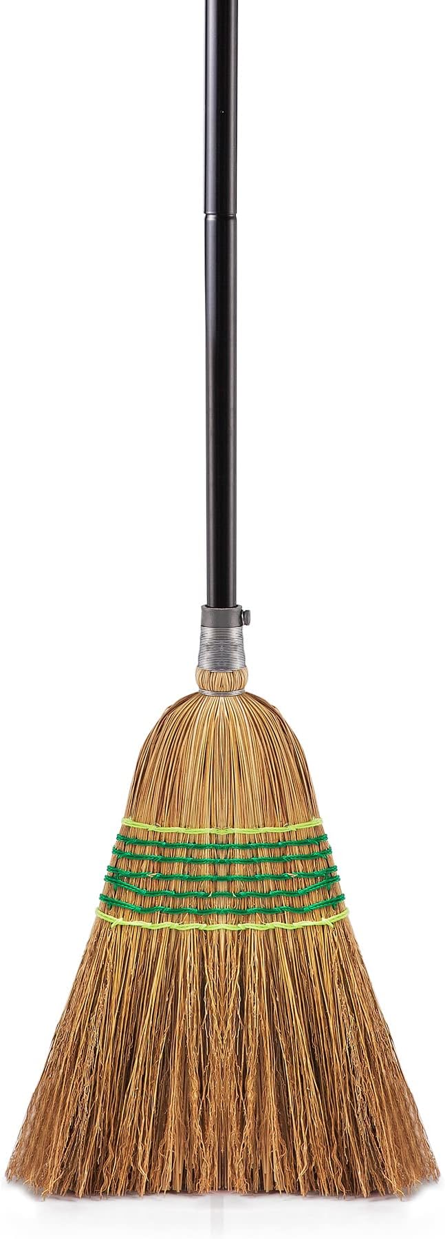 Yocada Heavy-Duty Corn Broom Commercial Indoor Outdoor Broom 59.8 inch Tall for Courtyard Garage Lobby Mall Market Floor Home Office Leaves Stone Dust Rubbish