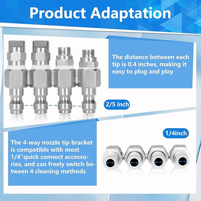 4 Way Rod Nozzle Suitable for 7-8 GPM Rod Pressure Washer Nozzle