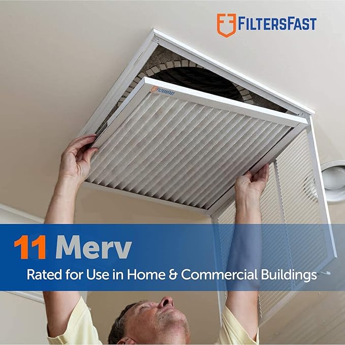 Filters Fast 12x25x1 Air Filter MERV 11, 1" AC Furnace Air Filters, Made in the USA, Actual Size: 11.75"x24.75"x0.75, 6 Pack