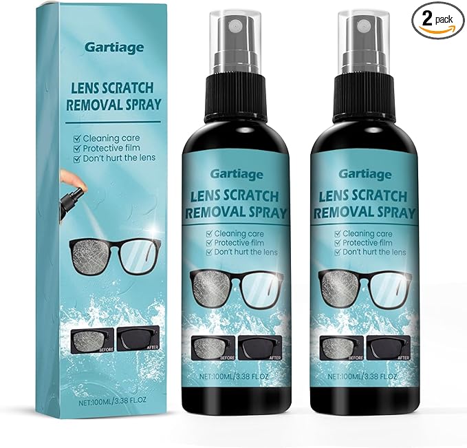 Eyeglass Scratch Remover for Lenses, Eyeglass Cleaner Spray, Glasses Lens Scratch Remover for Eyeglasses, Sunglasses Cleaning Kit (2)