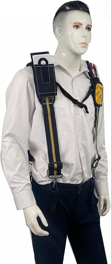 Tool Belt Suspenders for Work Belt Heavy Duty Padded with Magnetic WristBand Attachment Loops for Men