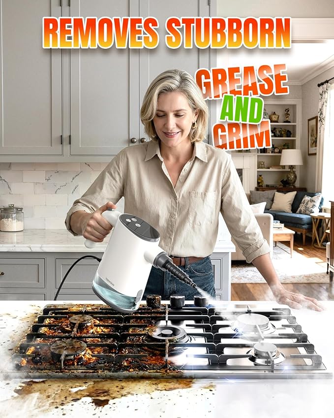 Handheld Steam Cleaner, Pressurized 15s Instant Heat Steam Cleaner for Home, Upgrade 650ML Tank, Lightweight Portable Steamer for Cleaning Kitchen, Grout, Furniture, Couch, Car and Bathroom