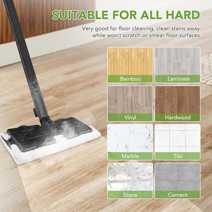 Sgizoku 6+6 Pack Steam Mop Pads Compatible with Waitbird Steam Cleaner STC-EU168-6 Pack Reusable Microfiber Mop Pads + 6 Pack Ironing Cloths Set Replacement (Mop is Not Included)