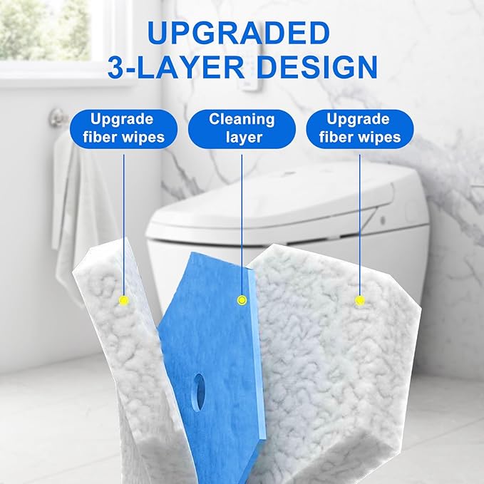 30 Count Toilet Wand Refills for Clorox, Disposable Toilet Brush Compatible with Clorox ToiletWand Cleaning System, Upgrade Fiber Bowl Cleaner Brush for Closestool Cleaning.（not included brush rod）