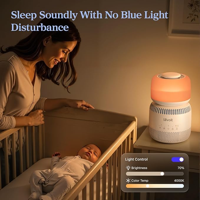 LEVOIT Evaporative Humidifiers for Bedroom Baby, Dual Air and Water Filters, Separate Sensor, Blue Light Free for Nursery Nightlight, Auto Dry, Smart Control & Alexa, Auto Mode, 3.8L Tank for 36H