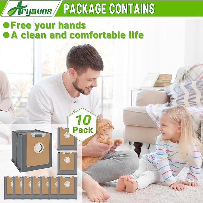 10 Pacs G35 Dust Bags for eufy Clean G35+, G40+, G40 Hybrid+ Auto-Empty Station, Deordorizing Replacement Bag for Self-Empty Station, 4 Layer Filtration System
