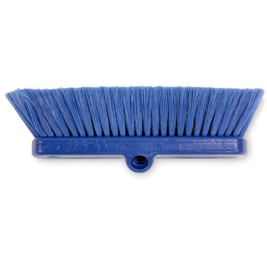 SPARTA 41278EC14 Flo-Thru Plastic Wall Scrub Brush, Equipment Brush With Soft Nylex Bristles For Industrial Kitchens, Hospitals, Commercial Cleaning, 4 Inches, Blue