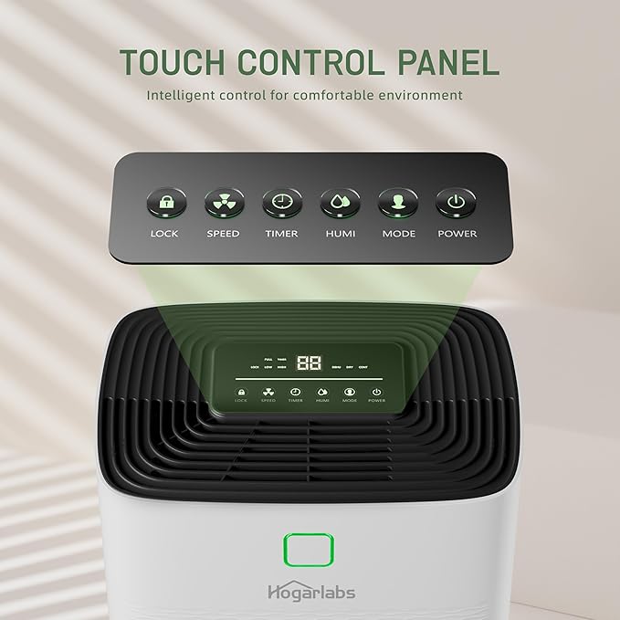 80 Pints Energy Star Dehumidifier Basement Home, Smart Silent Dehumidifier with Drain Hose, 1.32 Gal Water Tank, Intelligent Humidity Control, 24H Timer, for Large Room Bathroom Bedroom