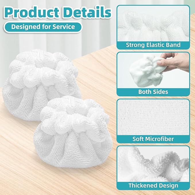 LOVECO Small Microfiber Bonnets (Triangle) Compatible with Dupray Steam Cleaner, McCulloch, awasky, etc, Reusable Washable Steam Cleaner Accessories for Multi-Surface, Universal Soft Microfiber Cloths