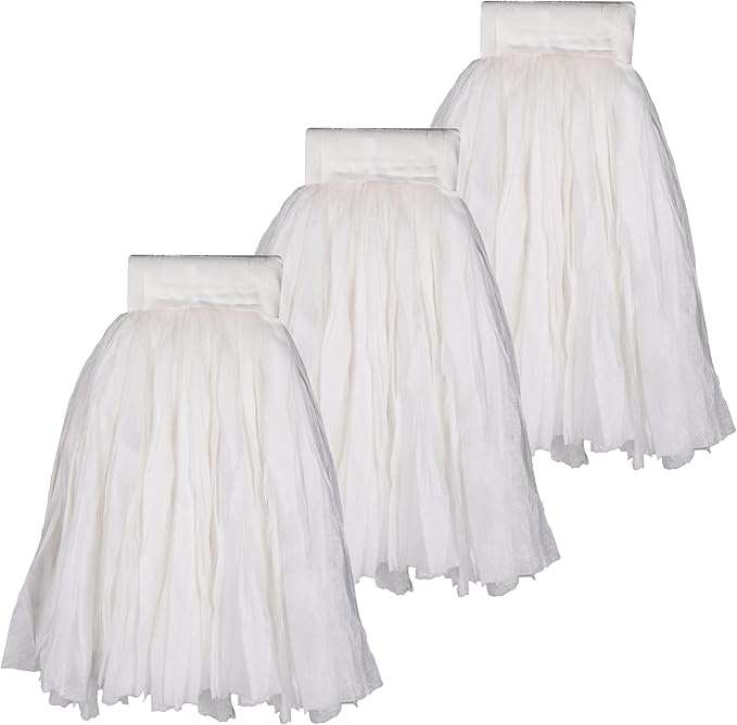 KLEEN HANDLER Disposable Industrial Mop Head Replacement | Non-Woven Cut End Floor Cleaning Wet Mop Head Refill (Pack of 3)
