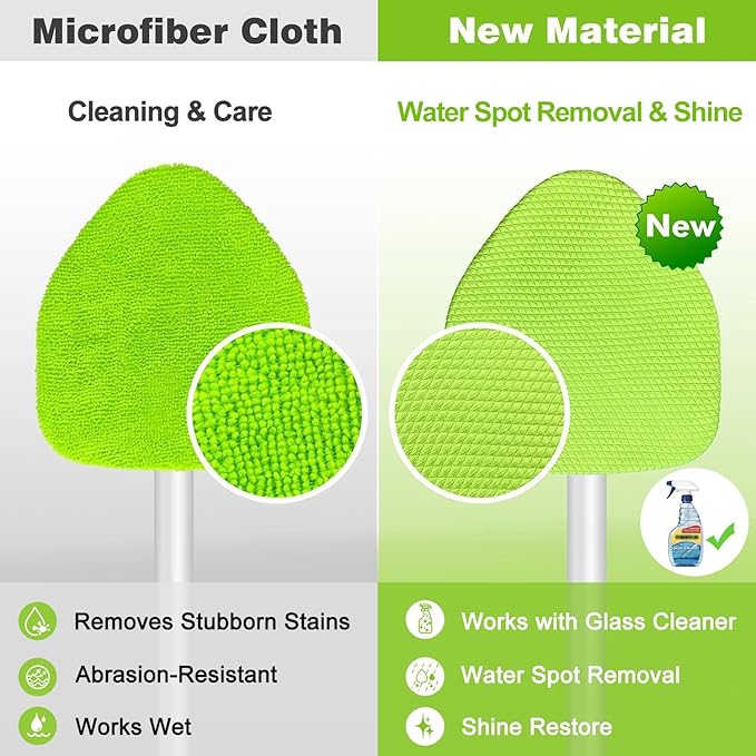 XINDELL 24-inch Windshield Cleaner Tool – Upgrade Large Head Car Interior&Exterior Window Cleaning Kit with Extendable Handle & 4 Microfiber Pads, Auto Wiper Brush for Car, Trucks, SUVs, RVs & Home