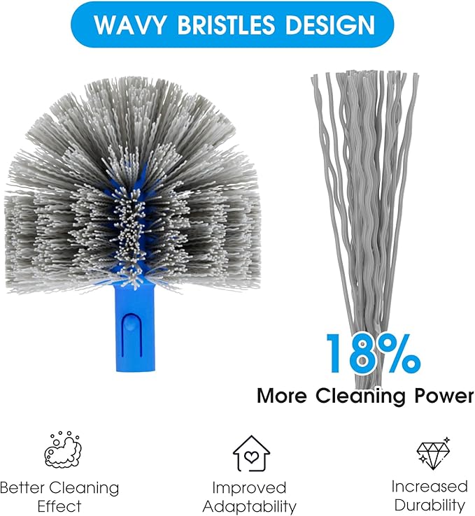 Pool Brush for Cleaning Pool Walls, 20'' Light Duty Pool Brush Head Detachable Side Brush Nylon Bristles Pool Scrubber for Above Ground Pools Ingound Pools, Safe for Vinyl Liner