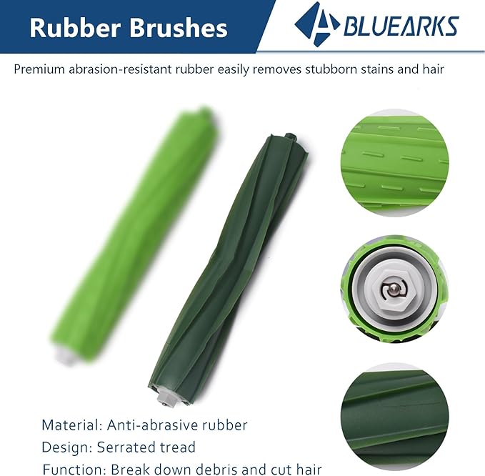 16Pcs Parts Compatible with Roomba i1+ J7 i7+ i3+ i4+ EVO i6+ i8+ i7 J7+ Plus E5 E6 E7 Robot Vacuum Cleaner Accessories Kit, 2 Rubber Main Brush 4 Filters 4 Side Brushes 6 Vacuum Bags