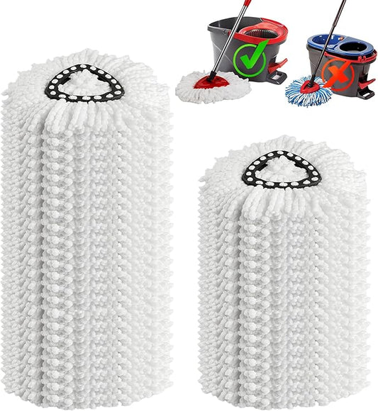 20 Pack Mop Replacement Heads, Microfiber Spin Mop Refills for EasyWrin 1-Tank System, 360 Degree Mop Replacement Head, Machine Washable Spin Mop Replace Head for Easy Floor Cleaning