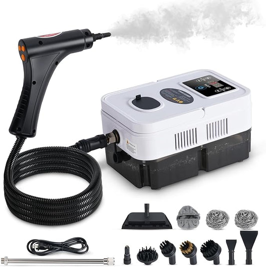 Steam Cleaner for Home & Car, 15s Fast Heat-Up, 1.2L Large Tank, 221°F High-Temp Portable Handheld Steamer for Deep Cleaning Grout, Tile, Grease, Floors & Sanitizing Furniture, Couch, Car Detailing