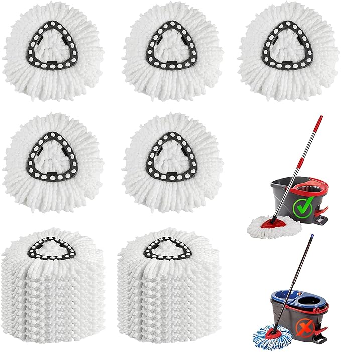 10 Pack Spin Mop Refills Head, Mop Heads Replacement for Spin Mop, Washable Microfiber Mop Replace Head Spin Mop, 360°Spinning Micro Replacement Mop Head for Easy House Cleaning Floor Mopping