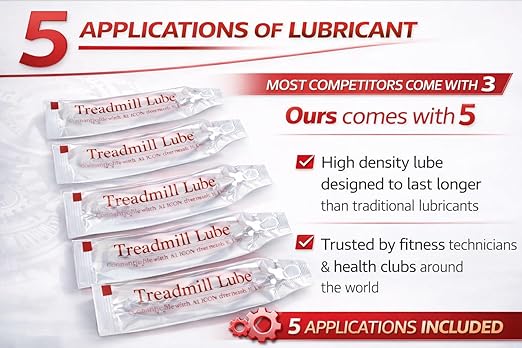 Fold-N-Glide Treadmill Maintenance Kit |Treadmill Lubricant for Belt | 5 x Lube Applications | Foldable Metal 23" Applicator Wand | Directions Included (Fold-N-Glide 5 Applications Kit)