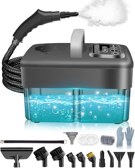 Steam Cleaner for Home - 1600ML Water Tank 15s Heat-Up Portable Steamer for Cleaning, 6 Level Adjustable, 2500W, 45PSI, 250°F Steam, Handheld Steam Cleaner for Car Detailing, Grease, Tile,Grout