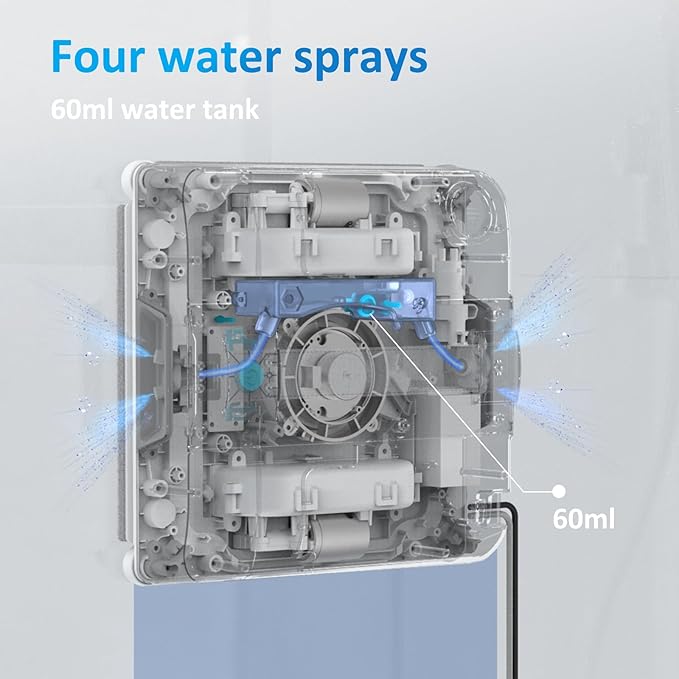 Mamibot W120-DP Robot Window Cleaner for High-Rise Glass - 3200Pa Strong Suction, Multiple Cleaning Modes,4 Water Spray Nozzles,Edge Detection Technology,App&Remote Control(Blue)