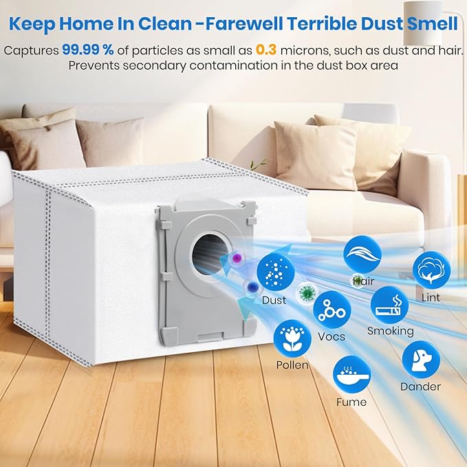 16 Pack X11 Dust Bags Compatible with ECOVACS DEEBOT X11 Pro Omni/X11/X11 Pro Robot Vacuum Reusable Dust Bags 2L Large Capacity Heavy Duty Bags for Home Vacuum