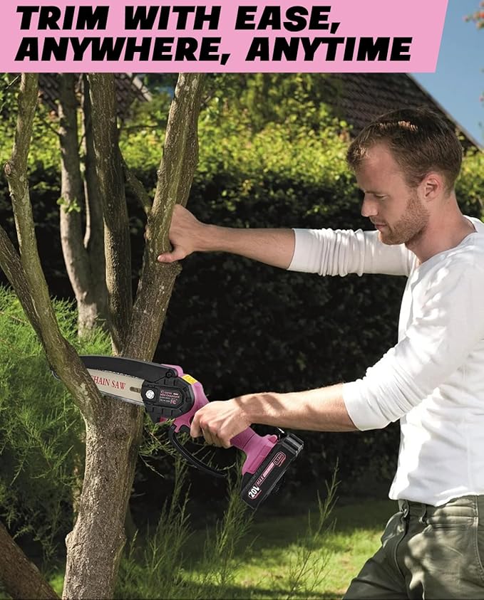 Saker Mini Chainsaw|6 Inch Chainsaws[2025 Upgraded]|Mini Cordless Electric Chain Saw|Small Handheld Portable Chain Saws Battery Powered Chain Saw for Tree Trimmer and Garden,Valentine's Day Gifts