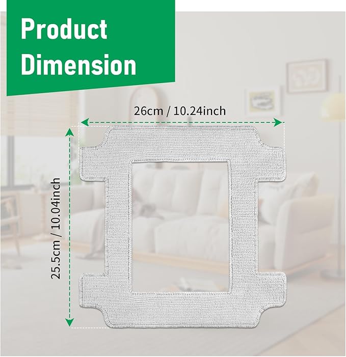Winbot W2 Pro Replacement Mop Pads - 12 Pcs Washable & Reusable Cleaning Cloths Compatible with Ecovacs Winbot W2 Omni, W1 Pro, W2 Pro Window Vacuum Cleaner Robot
