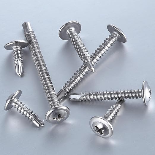 Wensilon（300pcs）#8×3/4”for Sheet Metal Self-Tapping Screws 410 Stainless Steel Truss Head High-Strength Quick Tapping Screws