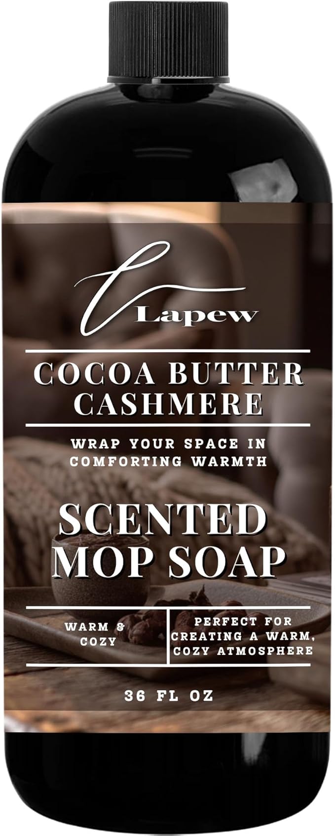 Luxury Floor Cleaner, Scented Mop Soap Concentrate | Hard Floor Cleaner for Tile, Vinyl, Laminate, LVP & Sealed Hardwood | Low-Foam, Streak-Free | 36 oz | Cocoa Butter Cashmere