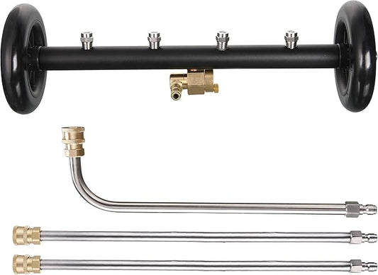 Tool Daily Dual-Function Undercarriage Cleaner,Surface Cleaner for Pressure Washer, 16 Inch, Underbody Car Wash Water Broom with 3 Pieces Extension Wand, 4000 PSI