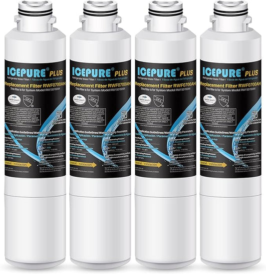 ICEPURE PLUS NSF/ANSI 53&42 DA29-00020B Refrigerator Water Filter,Replacement for Samsung DA97-08006A, DA29-00020A, RF28JBEDBSG, HAF-CIN/EXP, HAF-CIN, KENMORE 469101, RF28HMEDBSR, RF4287HARS,4PACK