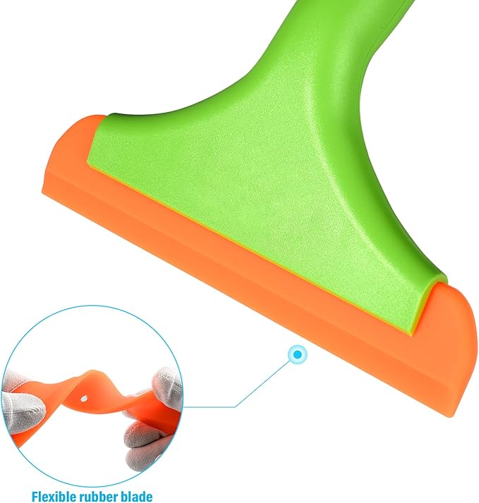 Gomake Small Silicone Squeegee Window Shower Squeegee,Auto Water Blade Squeegee for Shower Glass Door,Car Windshield, Window, Mirror, Bathroom,Countertop Cleaning