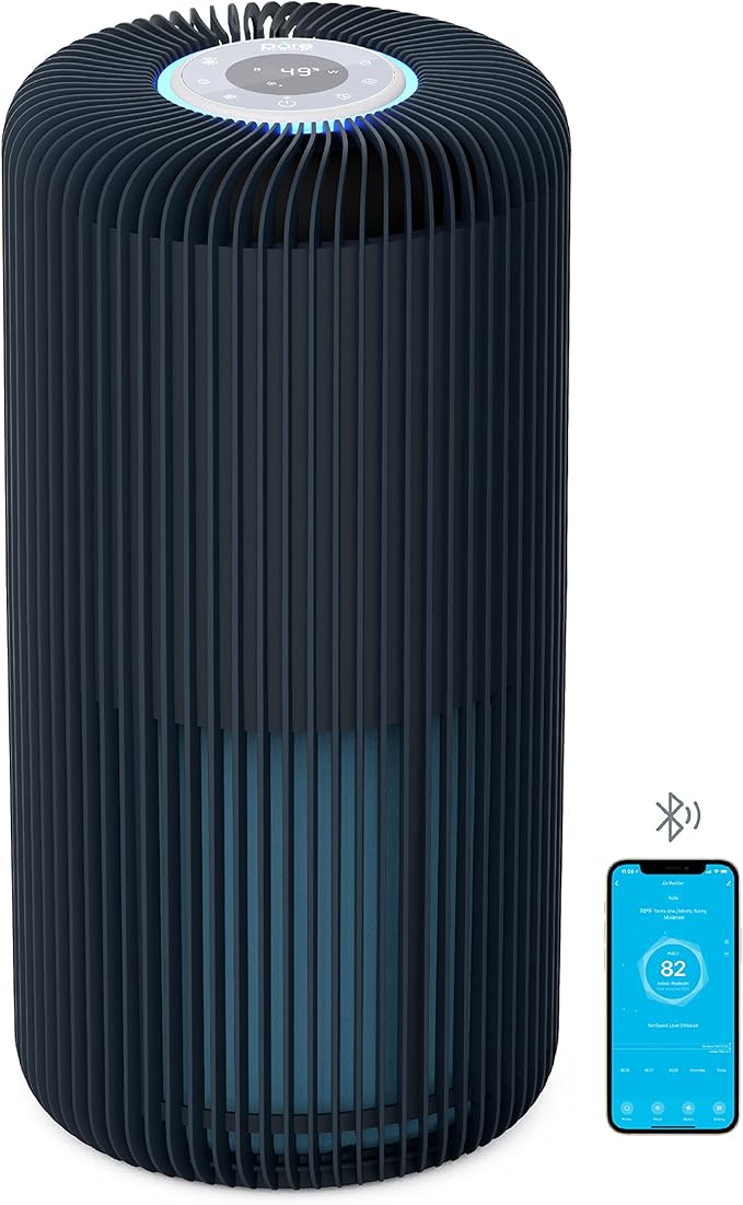 Pure Enrichment PureZone Turbo Smart Air Purifier for Large Rooms (1050 sq. ft. in 30 min.) - 5 Stage Filtration, Smartphone Compatible, Traps Germs, Smoke, & Dust (Graphite)