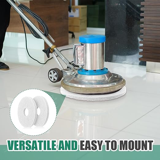 5 Pcs 12" Cleaning Orbiter Pads Commercial Floor Buffer Pads Hardwood Floor Maintenance Scrubber Polisher Cleaning and Stripping for Orbiter Machine (White)